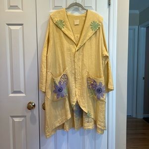 Vintage Blue Fish Tapered Hem Jacket